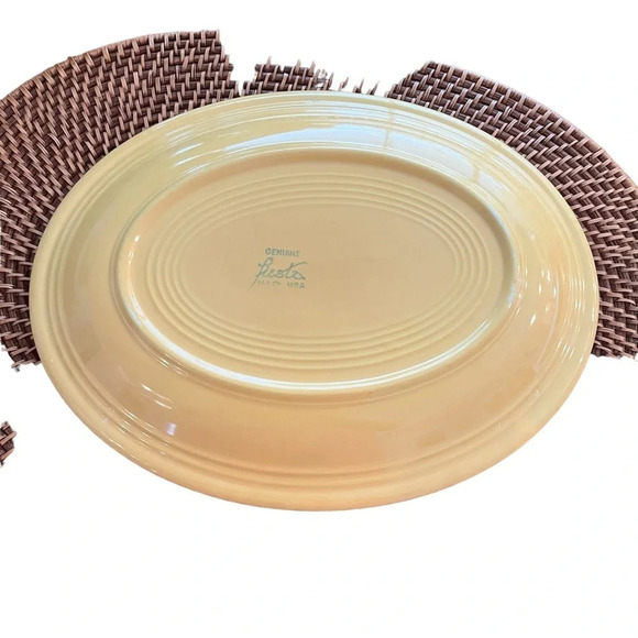 Vintage 1936 Yellow Fiesta Serving Platter 12.5” - Picture 4 of 5